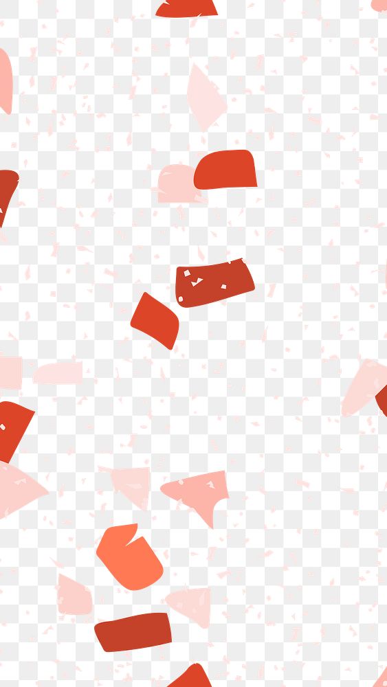 Png red and pink terrazzo pattern transparent background