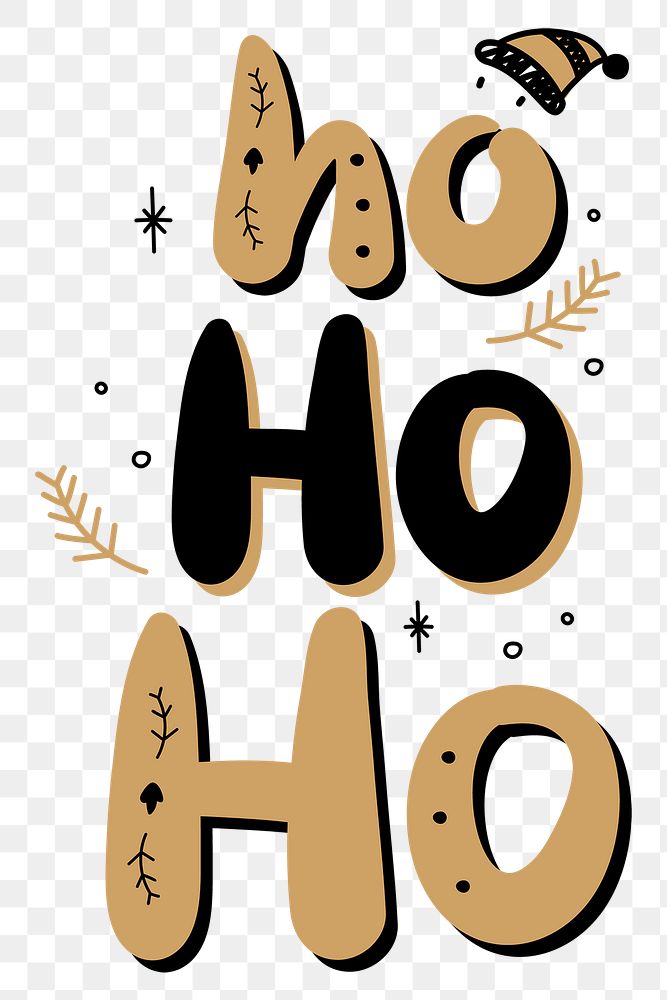 Hohoho png Christmas celebration doodle typography sticker