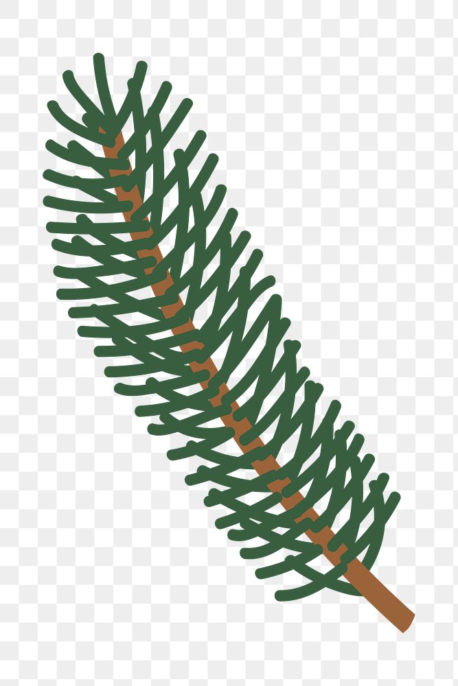 Cute pine tree branch sticker design element