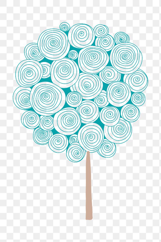 Teal tree sticker design element