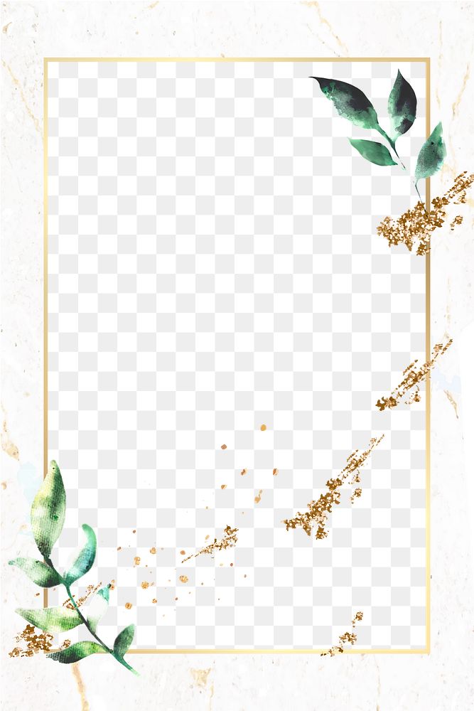 Gold rectangle frame png sticker, aesthetic pastel sparkly design