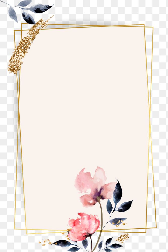 Spring rectangle frame png sticker, aesthetic pastel sparkly design