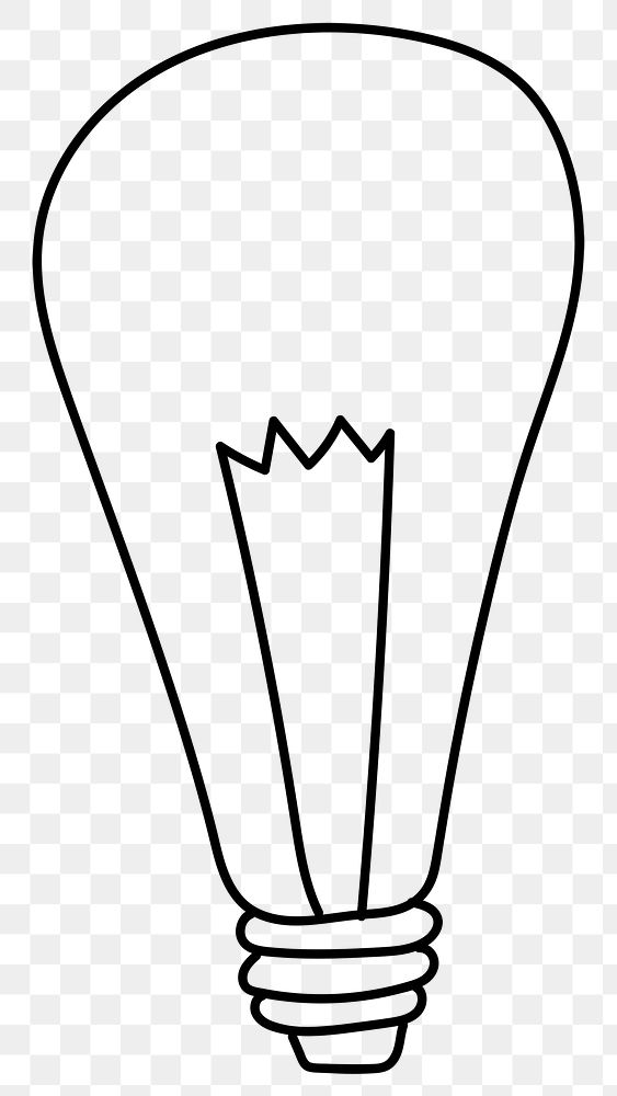 Png old light bulb doodle illustration