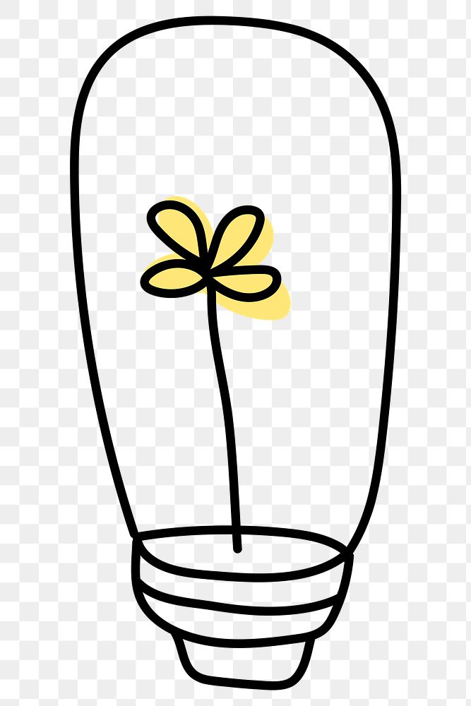 Png flower light bulb cute doodle illustration