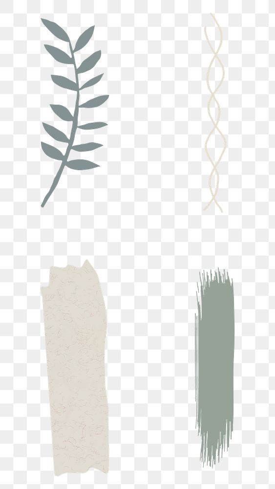 Green and beige tone banner set transparent png