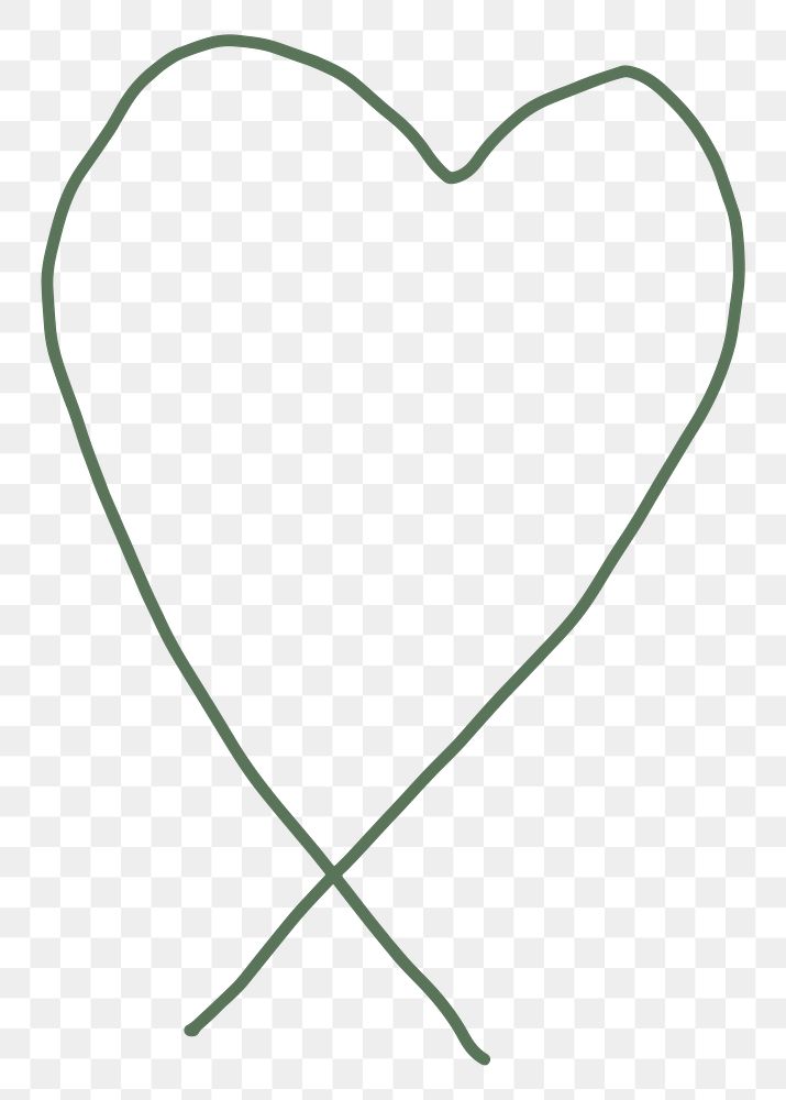 Green heart shape element transparent png