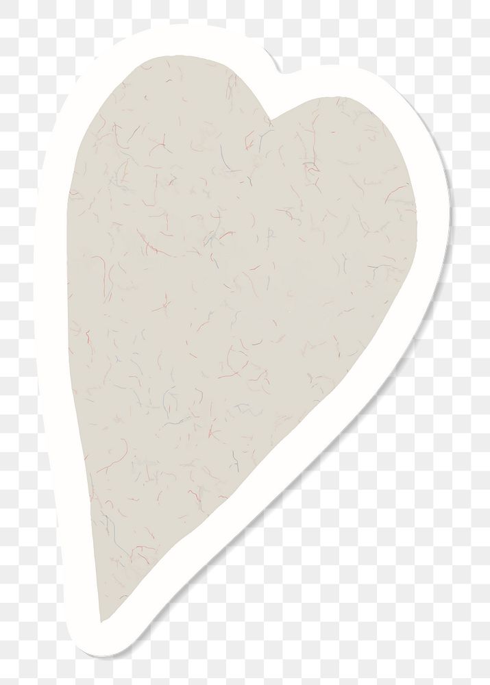 Beige heart shape sticker transparent png