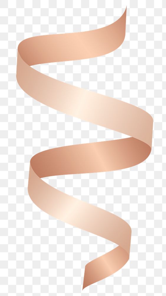 Pink gold ribbon element transparent png