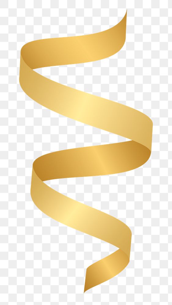 Gold ribbon element transparent png