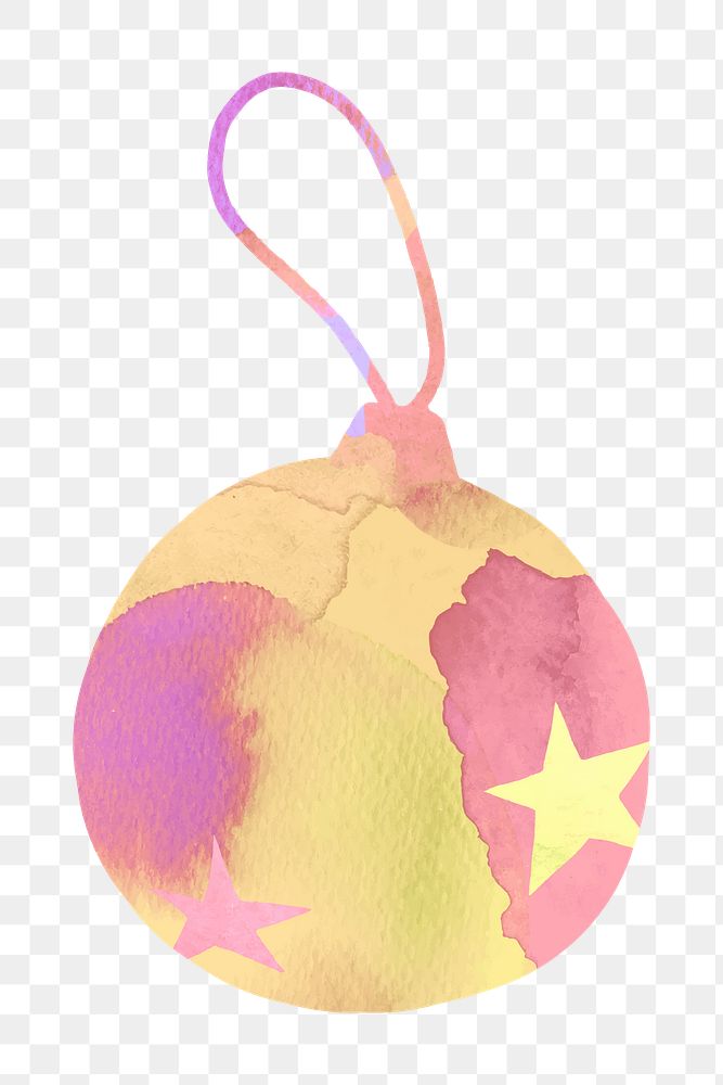 Pink and gold Christmas bauble element transparent png