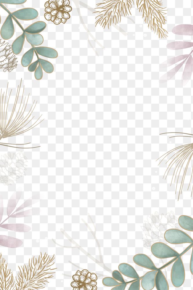 Leafy frame design transparent png