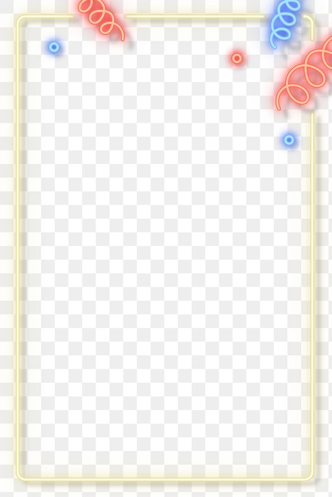 Blank festive neon frame transparent png