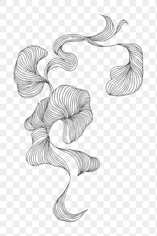 Swirly abstract art design transparent png