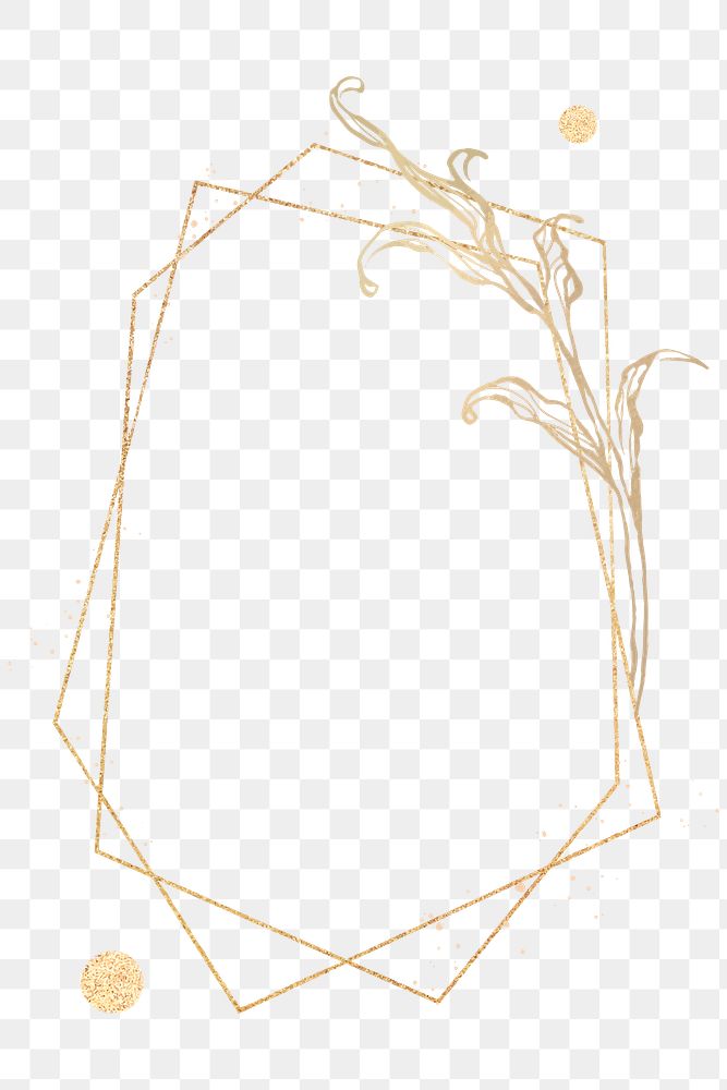 Gold frame with leaves outline