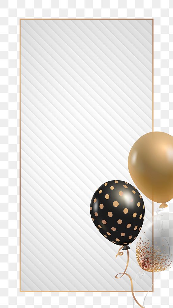 Birthday party balloon frame  transparent png 