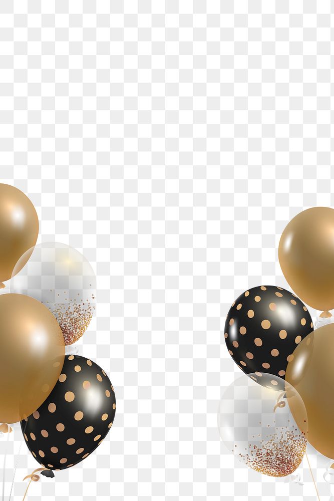 Birthday balloons border frame  png in transparent background