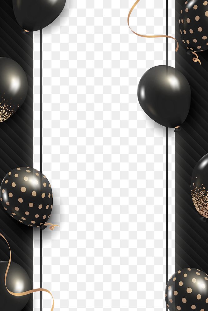 Black balloons frame png halloween party
