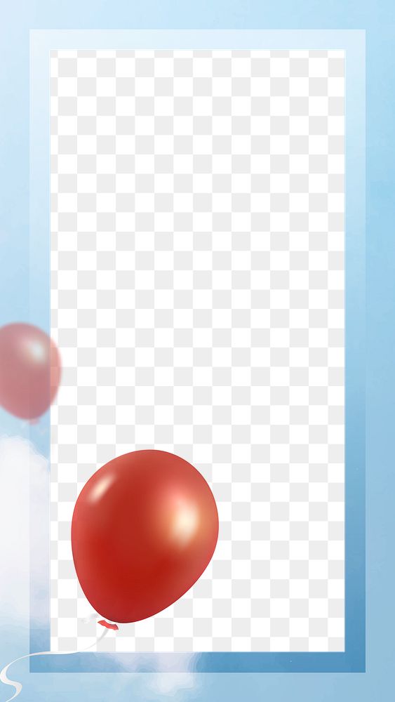 Red balloons sky frame transparent png