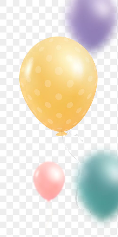 Colorful party balloons png in transparent background