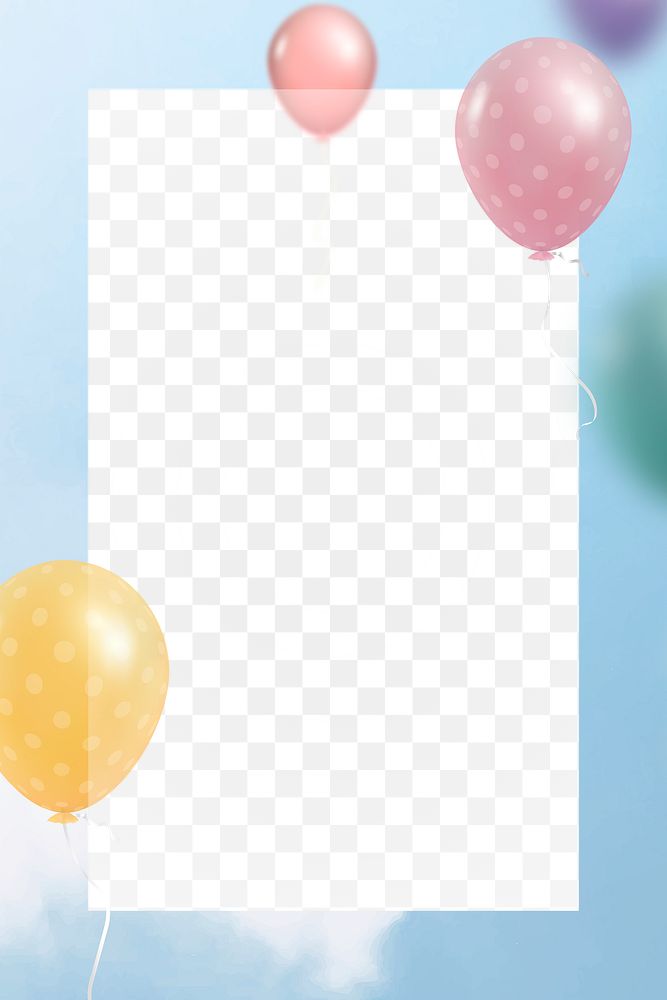 Colorful balloons sky frame transparent png