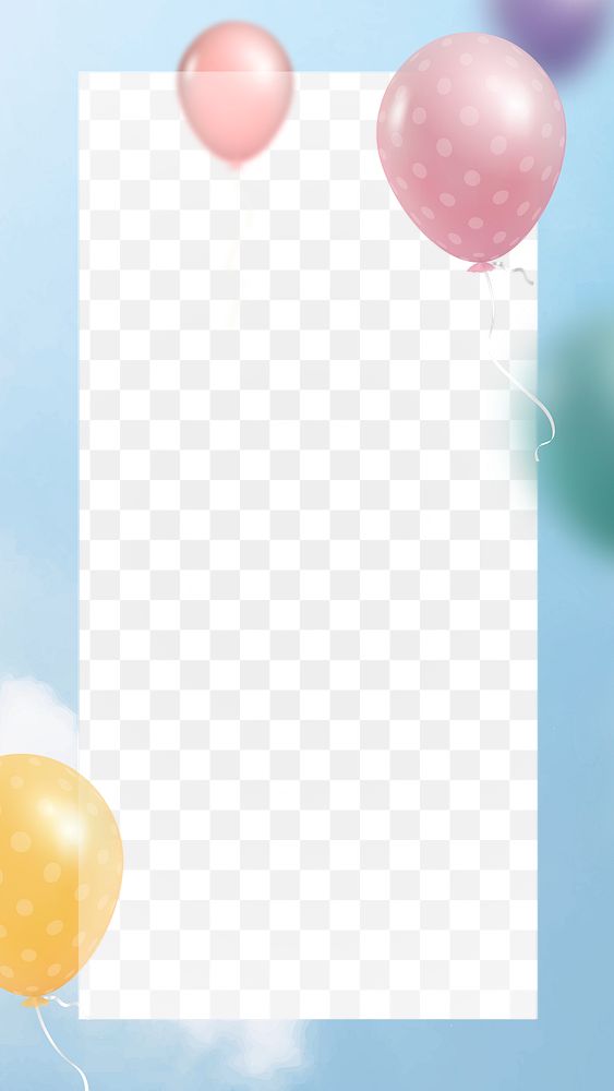 Party balloons sky frame transparent png