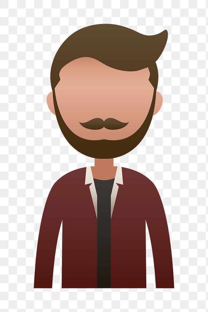 Man with mustache avatar transparent png