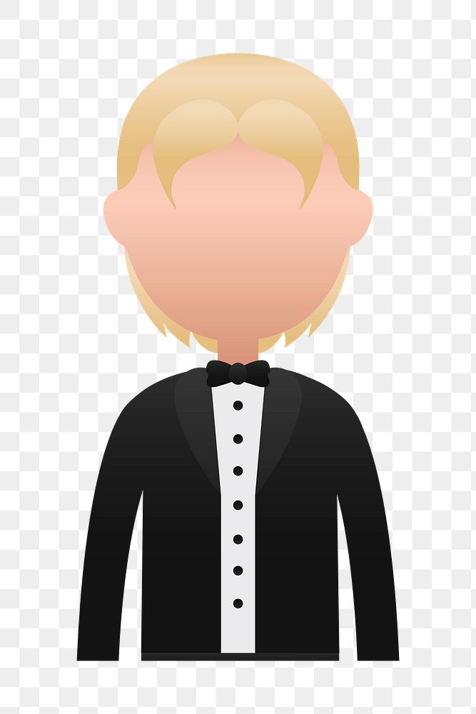 Man in formal dress avatar transparent png