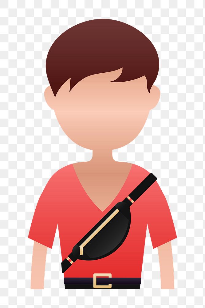 Man with chest bag avatar transparent png