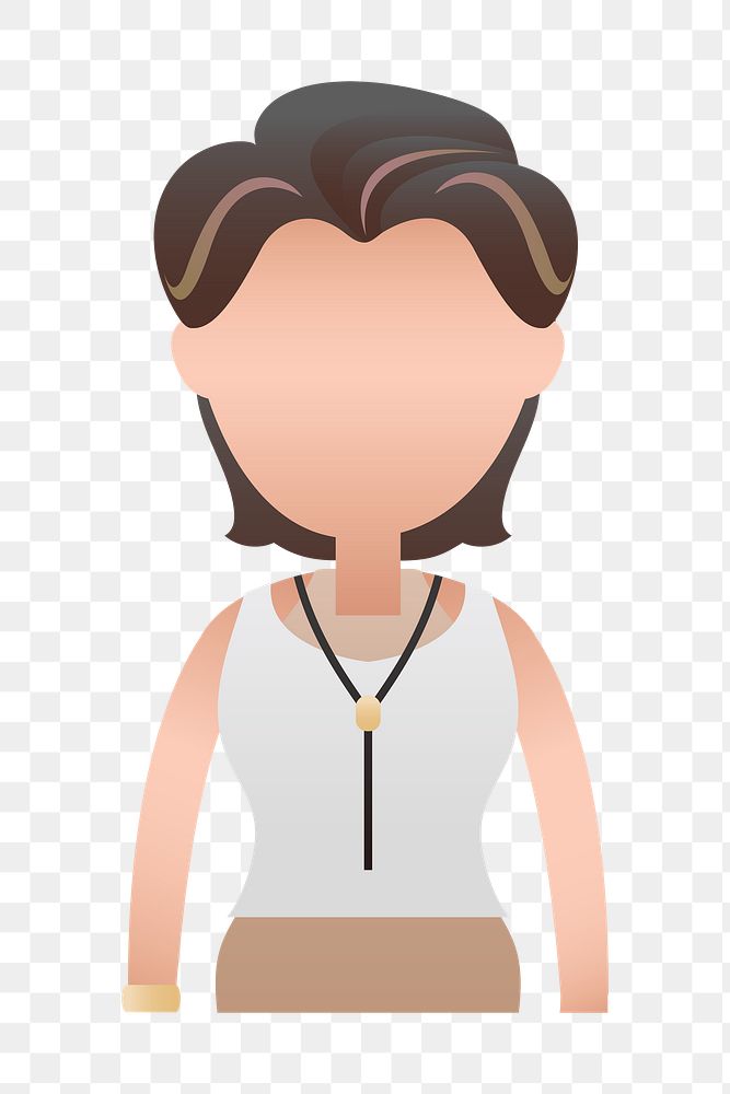 Woman in formal dress avatar transparent png