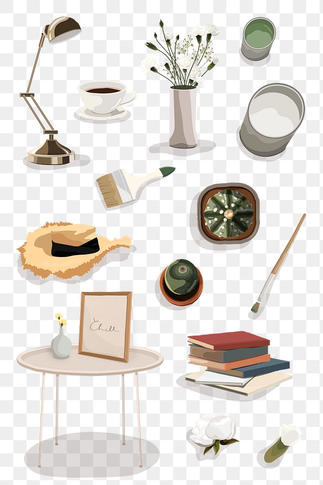 Home interior and decor design resource collection transparent png