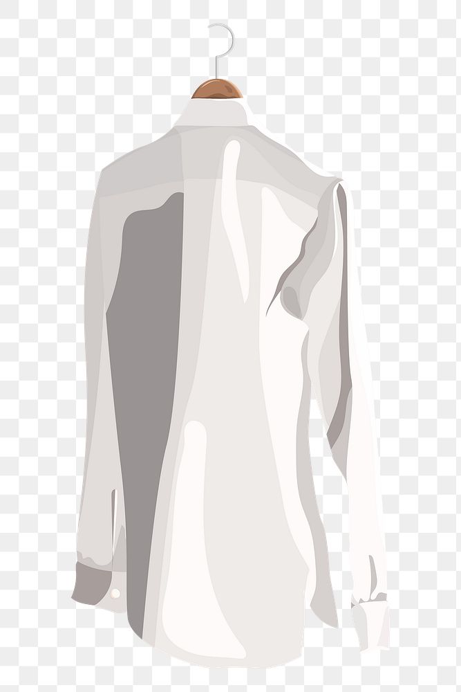 White shirt hanging on a hanger design element transparent png