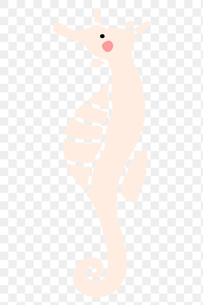 Hand drawn seahorse doodle transparent png