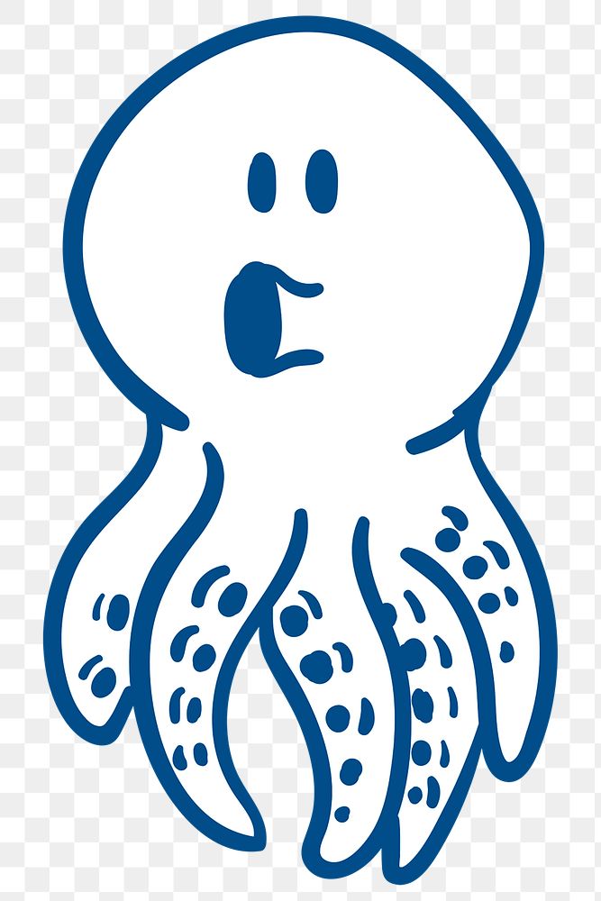 Octopus line drawing transparent png