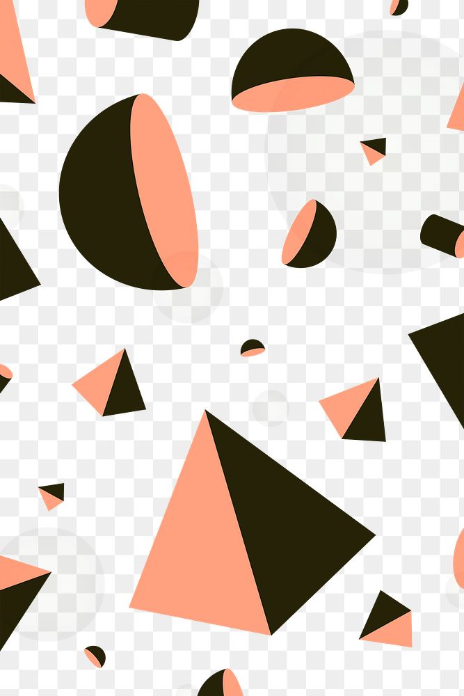 Pink and black geometrical shapes transparent png