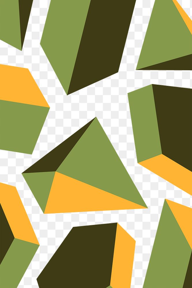 Retro green geometrical pattern transparent png