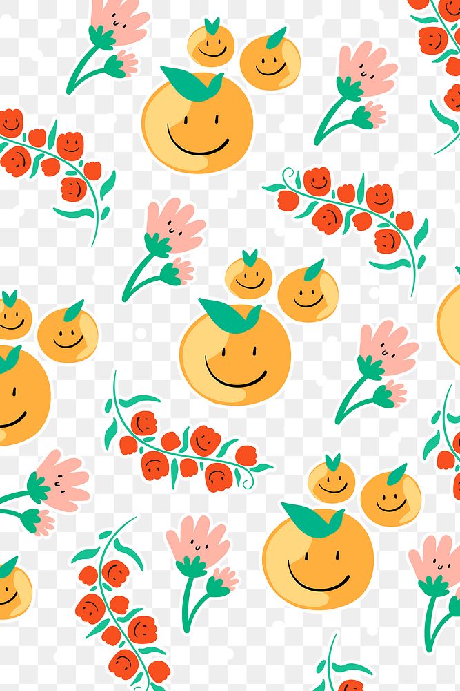 Cute summer doodle patterned background illustration