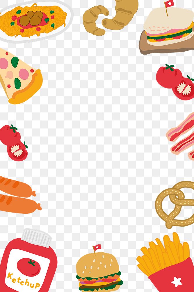 Food doodle frame design element