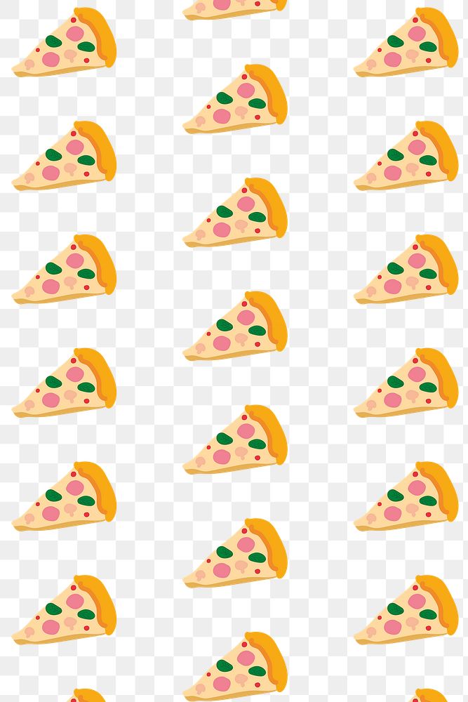 Doodle pizza seamless pattern design element