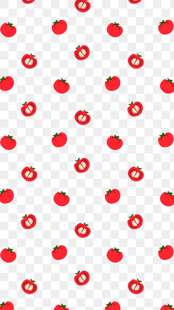 Png red tomato pattern transparent background