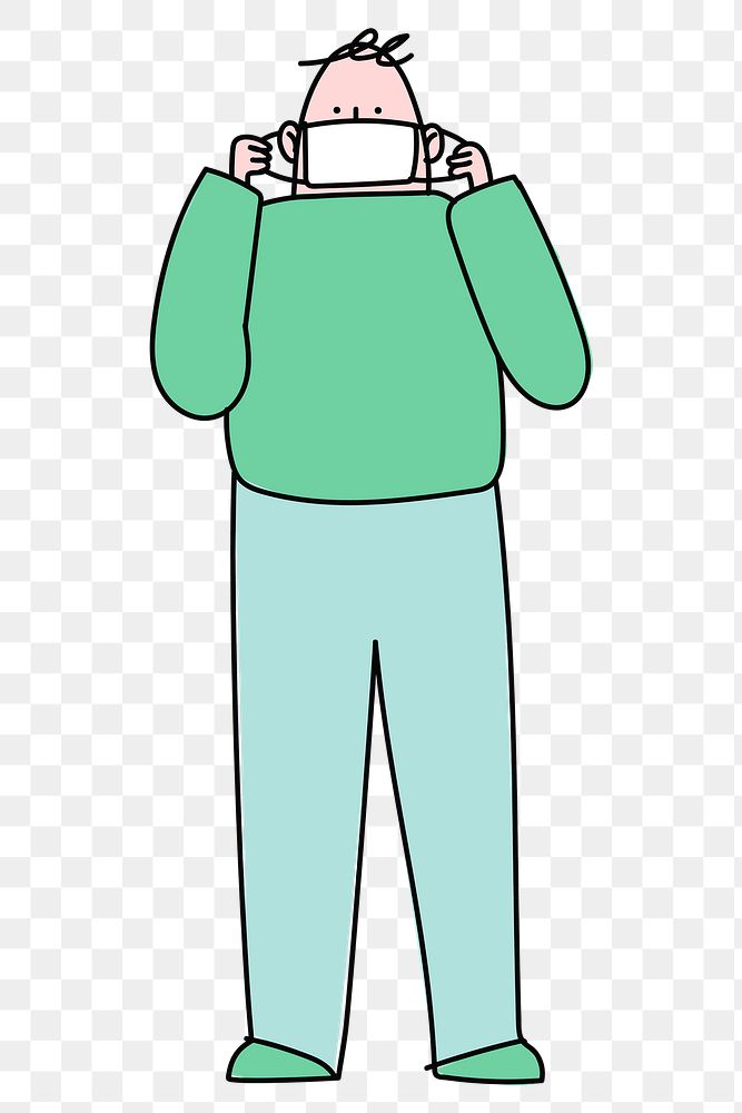 Man wearing a mask character transparent png