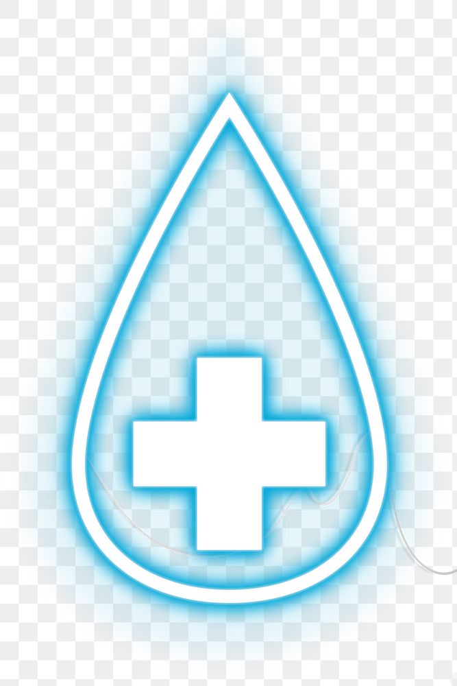 Blue sanitise neon icon transparent png 