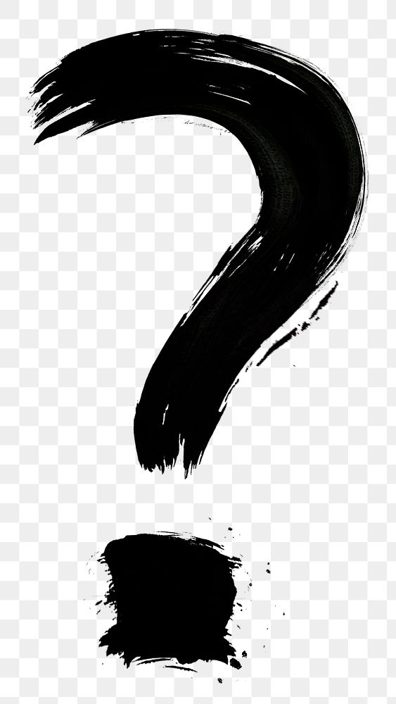 Question mark symbol png brush stroke typography