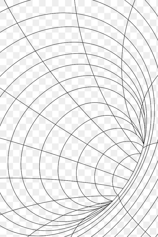 3D Grid wormhole illusion design element