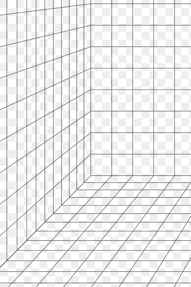 3D grid wireframe grid room background design element