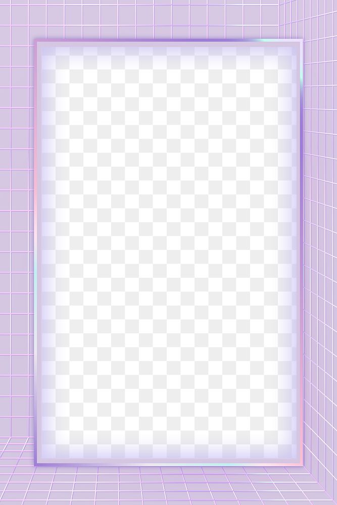 Pastel 3D png grid patterned frame transparent background