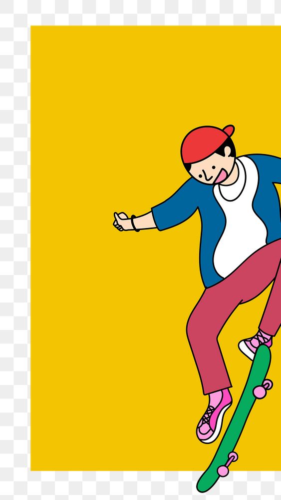 Young skateboarder character design element