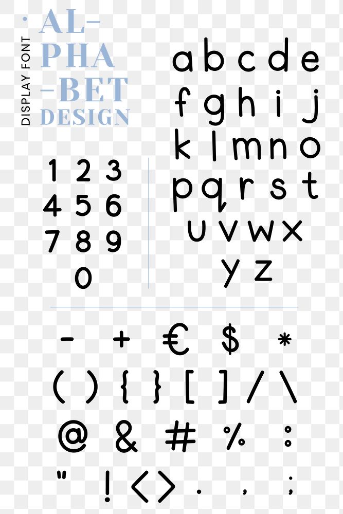 Styled alphabet and symbol set