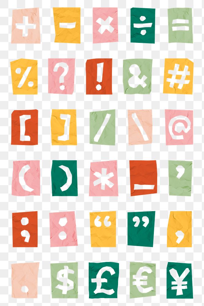 Punctuation png marks symbols typography set