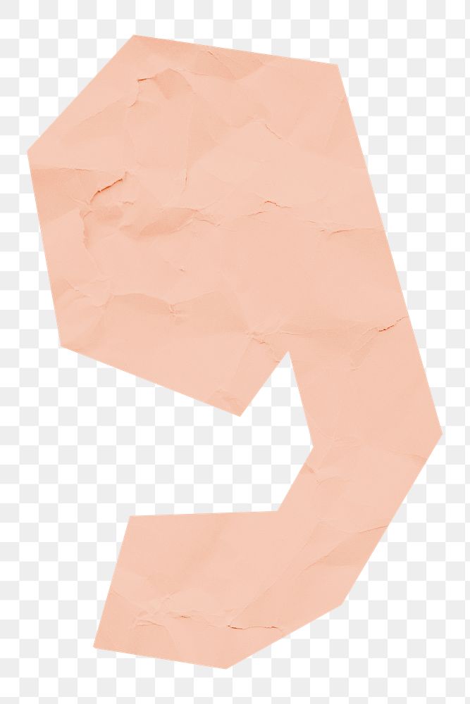 Number 9 font png paper cut typography