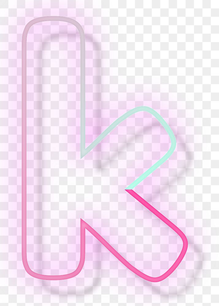 Letter k png neon font typography